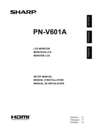 Zobrazit dokument Sharp PN-V601A Rychlý návod
