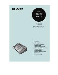 Zobrazit dokument Sharp FO-175 Specifikace