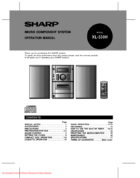 Zobrazit dokument Sharp XL-530H Specifikace