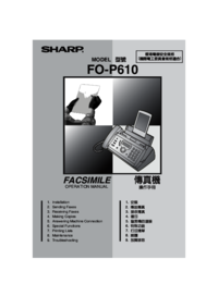 Zobrazit dokument Sharp FO-P610 Specifikace