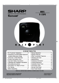 Zobrazit dokument Sharp R-120DK Specifikace