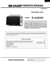 Zobrazit dokument Sharp R-305HD Uživatelský manuál