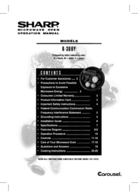 Zobrazit dokument Sharp R-309YW Návod k použití a péči